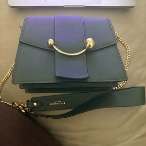 Strathberry- Box Crescent Bag- Bottle Green